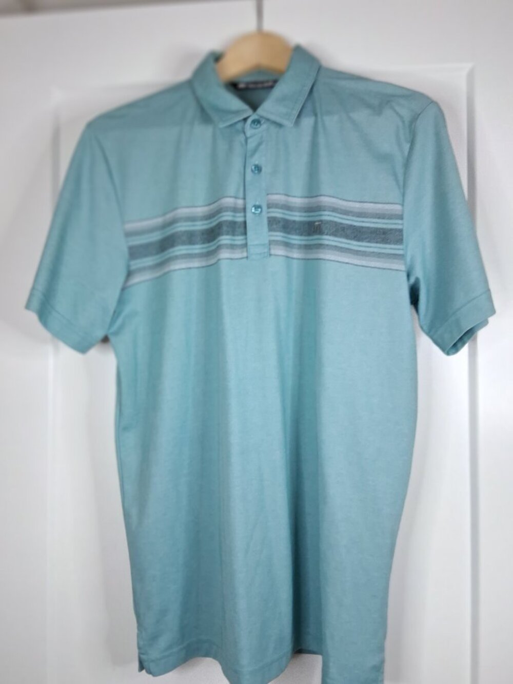 Travis Mathew Polo Shirt Mens M Blue Golf Pima Cotton Blend Performance Stretch